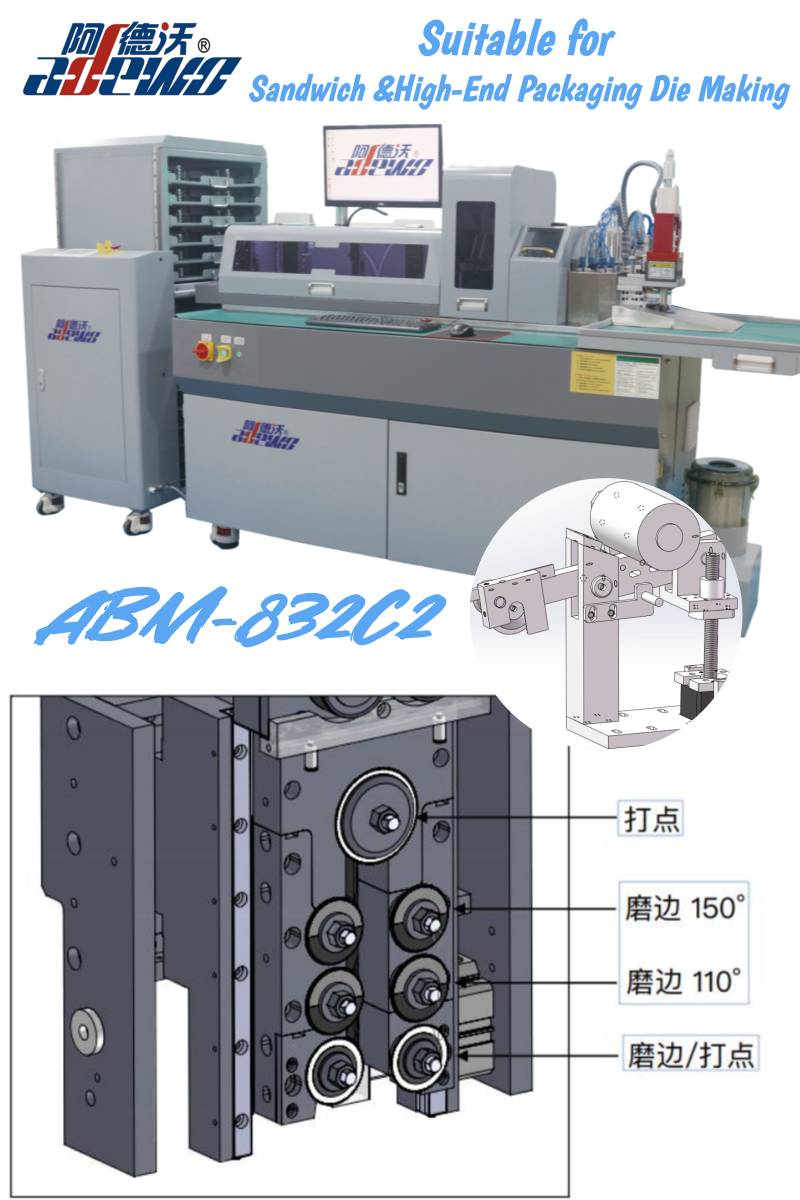 Piegatrice automatica 832C2: adatta per la realizzazione di stampi per sandwich e per la realizzazione di stampi per imballaggi di fascia alta